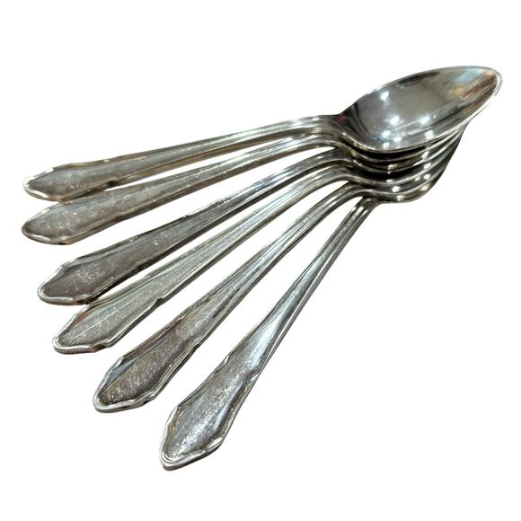 Sheffield England Silver Demitasse Spoons (6) hallmark Postons Lonsdaleplate - Picture 1 of 8